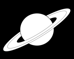 Saturn icon isolated on black background. Vector illustration. © Inna