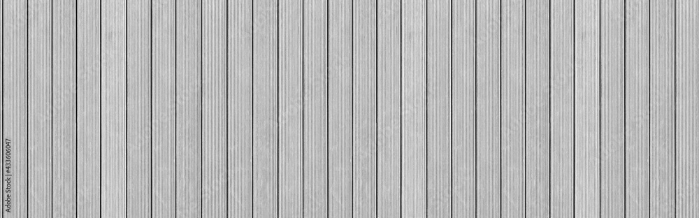 Wall mural panorama of white solid wood flooring for outdoor floors texture and background seamless