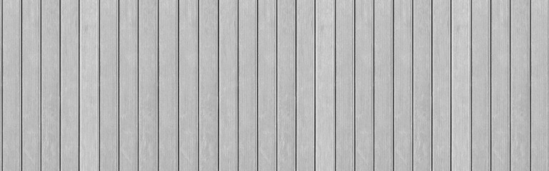 Panorama of White solid wood flooring for outdoor floors texture and background seamless