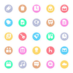 Circle color glyph icons for education.