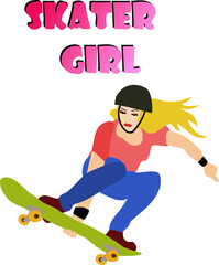Image of skater girl jumping