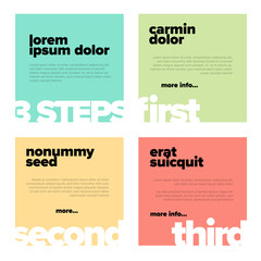 Color square infographic steps template