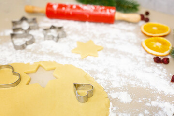 A hand holding a piece of food. heart in hands. Happy christmas