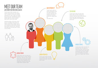 Company team presentation template with profile photos - obrazy, fototapety, plakaty