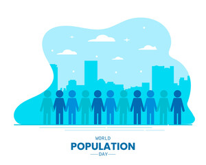 Flat Design World Population Day