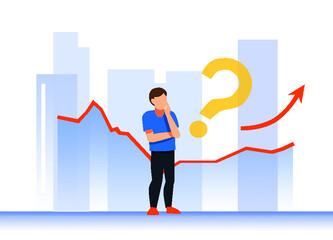 Hesitation, doubt, confusion, bottom hunting, exchange rate, growth, rise, percentage, financial management, investment, fund, savings, currency, appreciation, finance, profit, wealth, value, investme