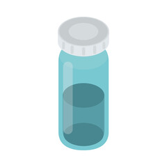 glass medicine vial isometric