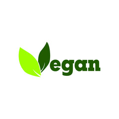 Vegan organic logo icon badge design. Vector illustration.