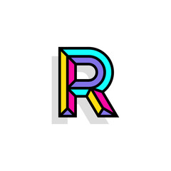 Colorful Vector Chisel Letter R