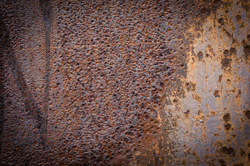 Rusted and weathered metal board texture