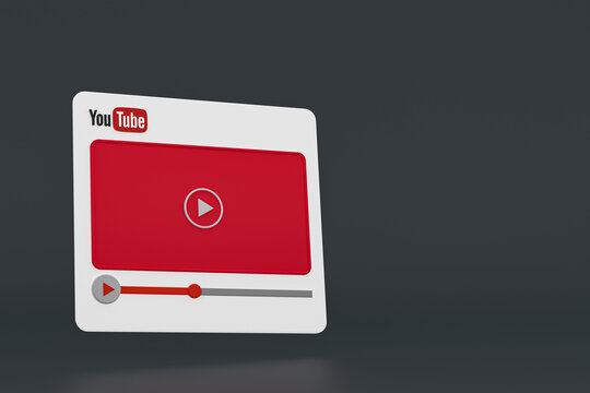 Youtube Video Player 3d Design Or Video Media Player Interface