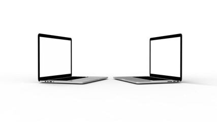 Fototapeta premium Modern laptop isolated on white background. 3D Illustration.