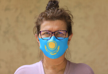 woman in kazakhstan medical mask
