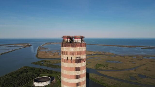 Old Thermoelectric Plant with Big Chimne