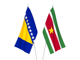 Bosnia and Herzegovina and Suriname flags