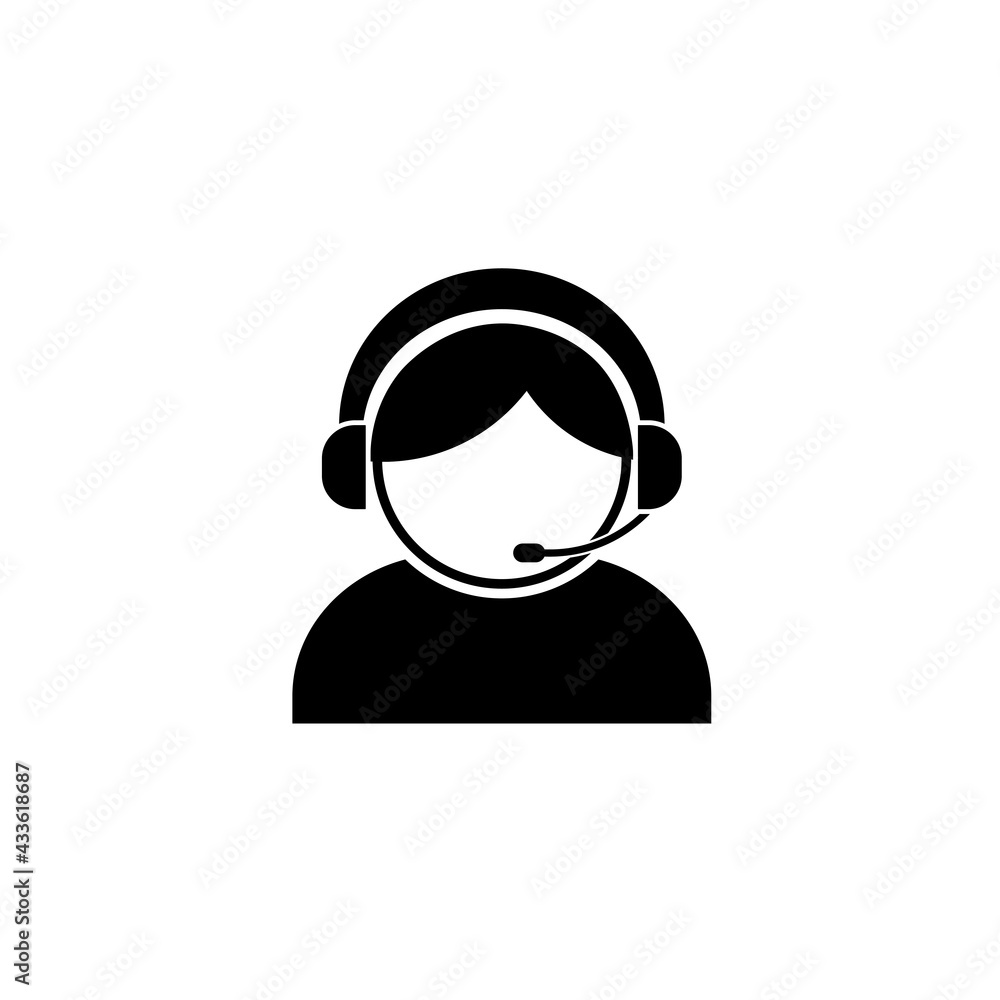 Aufkleber customer support customer service agent or account manager line art vector icon for apps and website