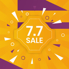 Print7.7 Sale design. Banner sale design good for commercial event monthly. Orange Banner sales design