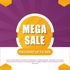 mega sale banner design. promotion design element good for business campaign or advertising