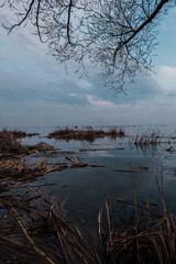 Sunset on Lake Nero during a flood