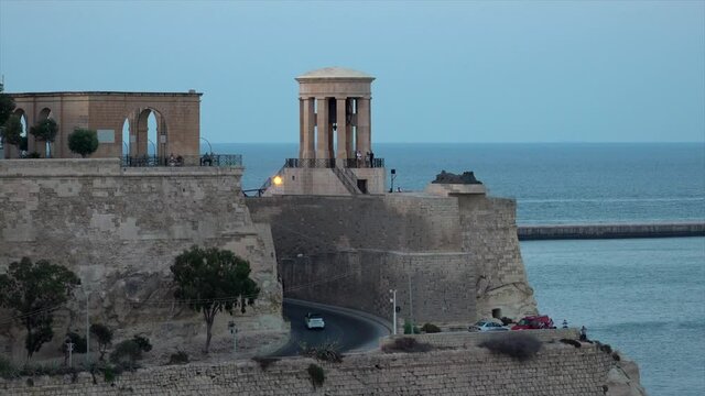 Sunset over Malta walls.