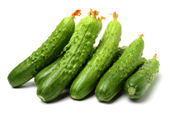 Green cucumber on the white background