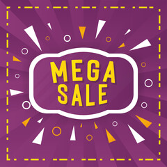 mega sale banner design. promotion design element good for business campaign or advertising