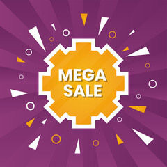 mega sale banner design. promotion design element good for business campaign or advertising