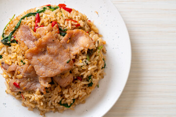 fried rice with Thai basil and pork
