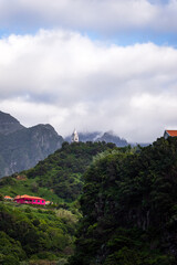 Fototapeta premium Madeira island valley viewpoint on tropical landscape