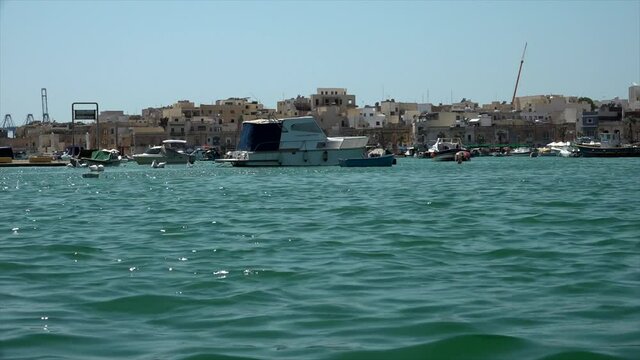 Old fisherman harbor in old Malta.