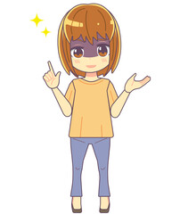 悪だくみをする女性のイラスト素材