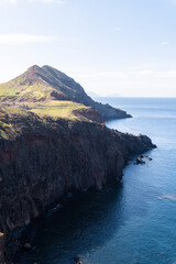 Madeira cliff on the east called Sao Laurenco Portugal island