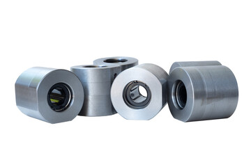 Machined steel isolated on white background,clipping path