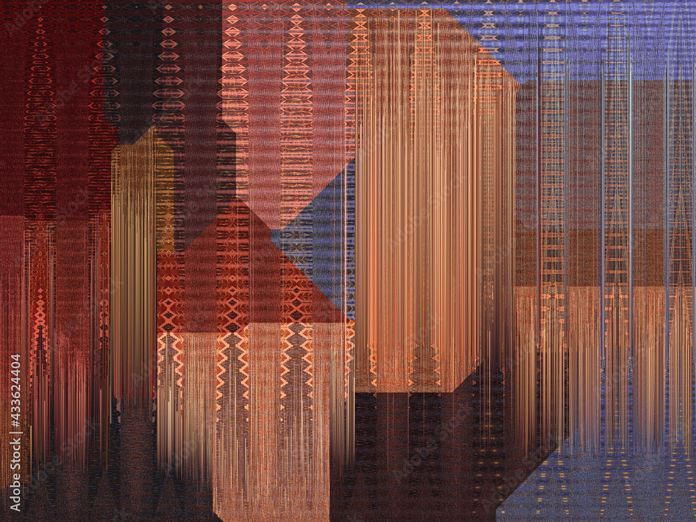 Poster modern background with dead pixel and bug, glitch and error signal. optical distortion, overlapping 