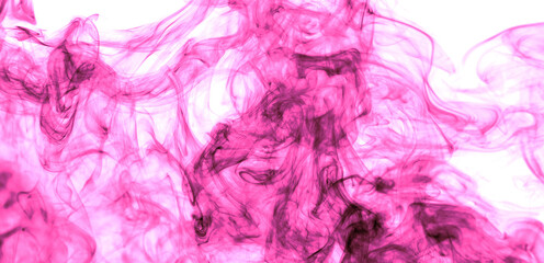 Pink smoke on a white background.