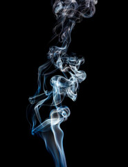 Smoke isolated on black background.