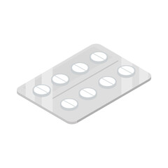 medical packing pills isometric