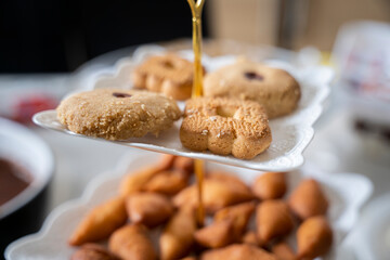 A selection of Somali snacks on a Eid dessert table