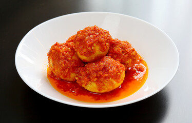 Indonesian Food - Telur Balado (Eggs with Spicy Chili Sauce)