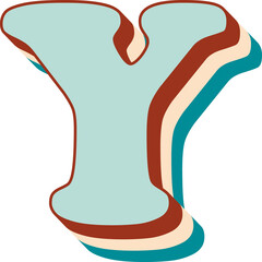 Letter Y Monogram Letters Initial Retro Font 80s 70s 60s Vintage Logo Groovy Typography Alphabet Hippie Design Boho Old Rockabilly Oldie Bold High Resolution Printable Poster Print JPG 
