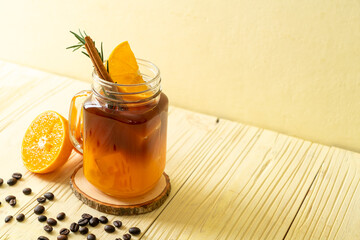 black coffee with orange and lemon juice