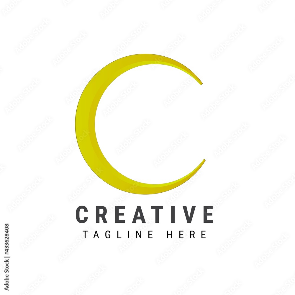Poster elegant curve line vector logotype. premium letter c logo design. fancy linear creative monogram.
