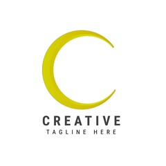 Elegant curve line vector logotype. Premium letter C logo design. Fancy linear creative monogram.