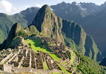 Machu Picchu, the sacred Inca city located in the Peruvian Andes