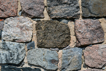 Texture of a stone wall. Old castle stone wall texture background. Stone wall as a background or texture. Part of a stone wall, for background or texture.