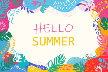 Vector poster on a summer theme with a place for the text.