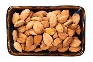 top view of Apricot kernels in bowl cutout
