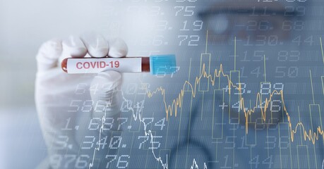 Composition of medical data processing over in face mask and covid 19 tube blood sample