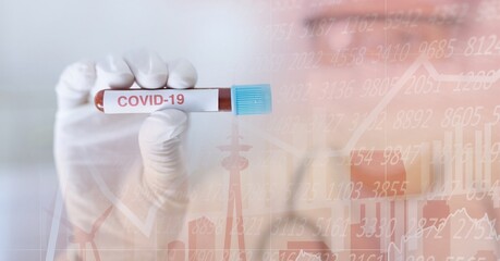 Composition of medical data processing over in face mask and covid 19 tube blood sample
