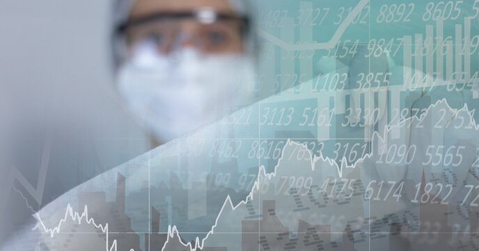 Composition of medical data processing over doctor in face mask